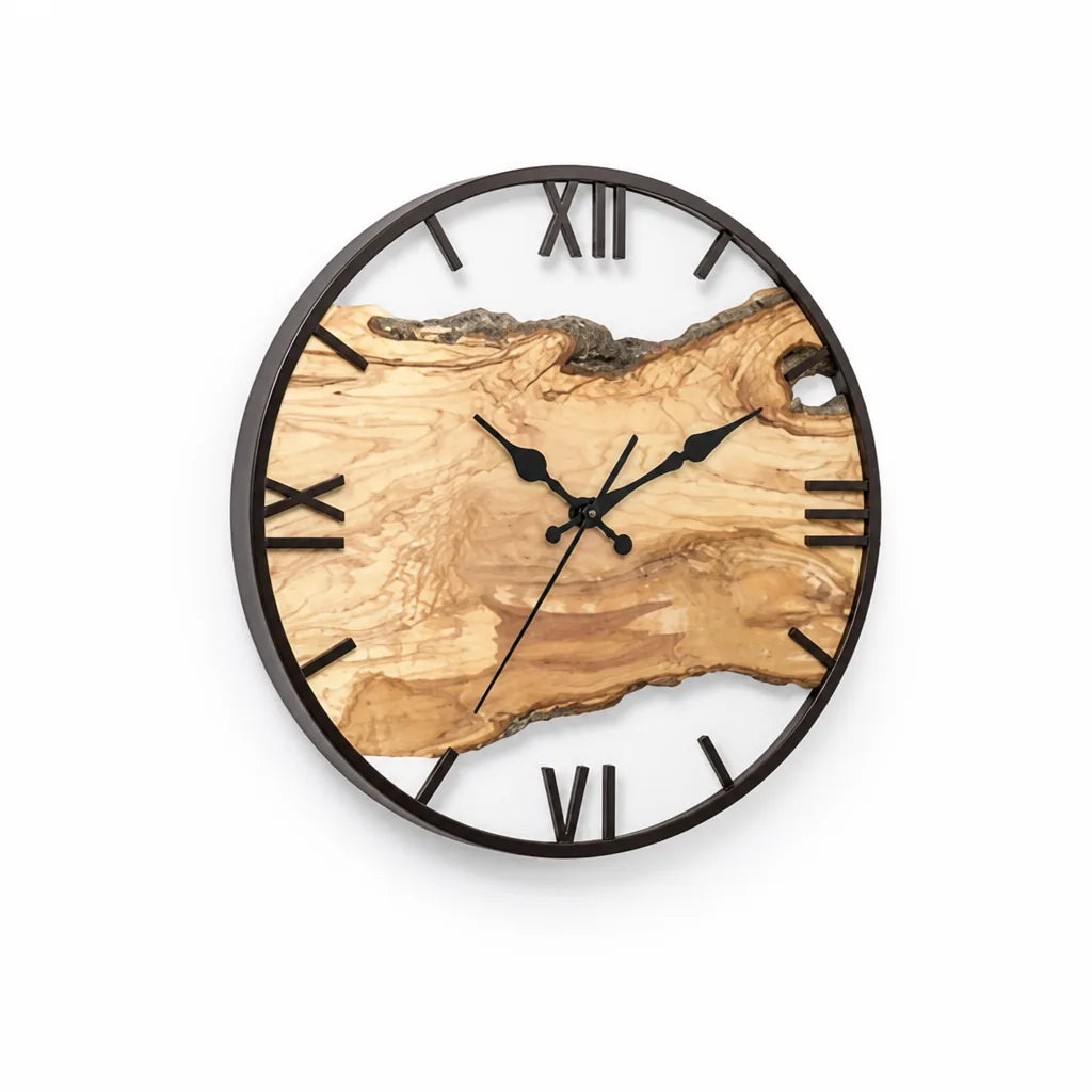 Wood and Resin Inlay Wall Clock (30-Cm)
