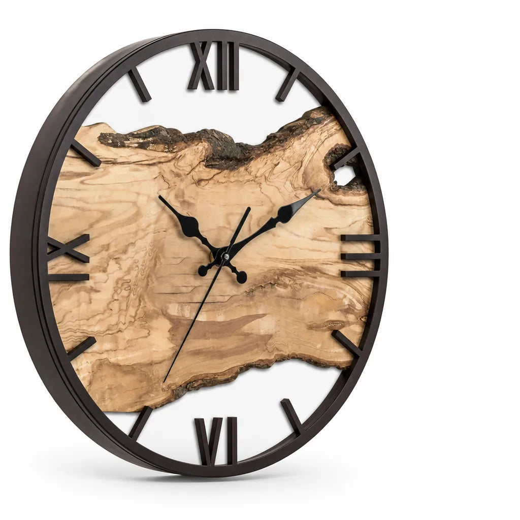 Wood and Resin Inlay Wall Clock (30-Cm)